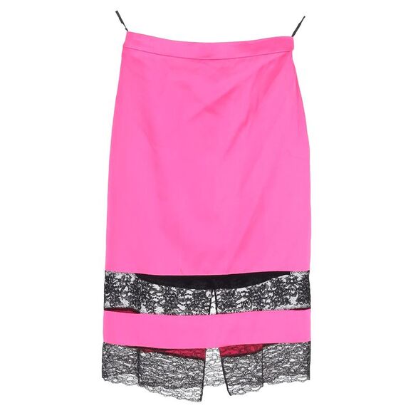 Givenchy Lace Trimmed Knee Length Skirt in Black Silk - Picture 1 of 3